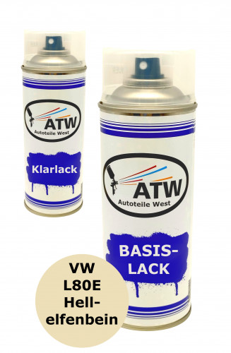 Autolack für VW L80E Hellelfenbein +400ml Klarlack Set